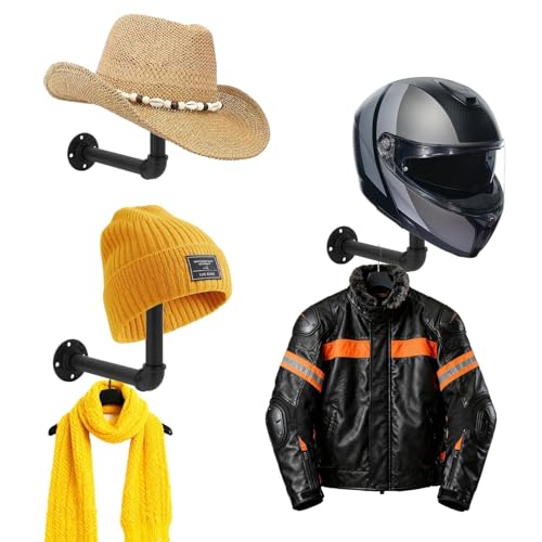 Support mural pour casque de moto porte-chapeau de rangement noir - 2