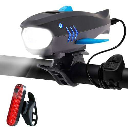 Klaxon de vélo avec lumière pour enfants et filles, avertisseur 120 dB sûr pour trajets d'école