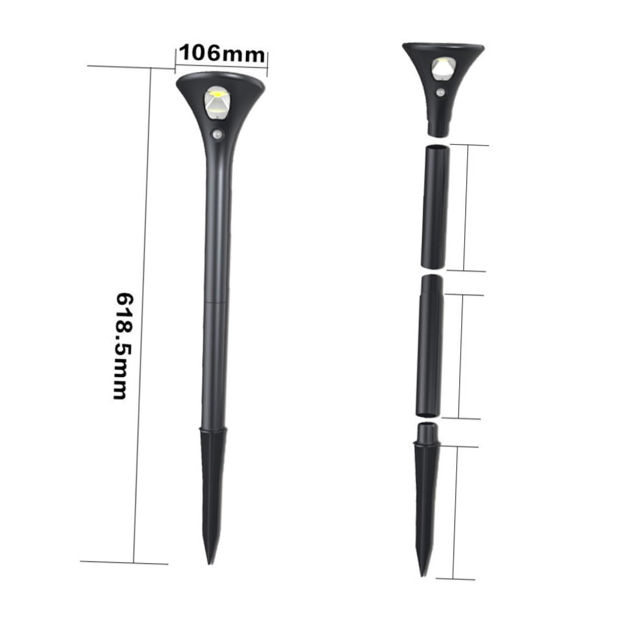 Luci da terra a LED a energia solare, confezione da 2, per esterni, illuminazione per vialetti, impermeabili, a risparmio energetico, illuminazione bianca pura per giardino e strada