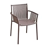 Grauer stapelbarer Gartenstuhl für den Außenbereich, Kunststoff, einfacher Freizeitstuhl für Balkon, Milch, Tee, Shop, Terrasse, leichtes, platzsparendes Design