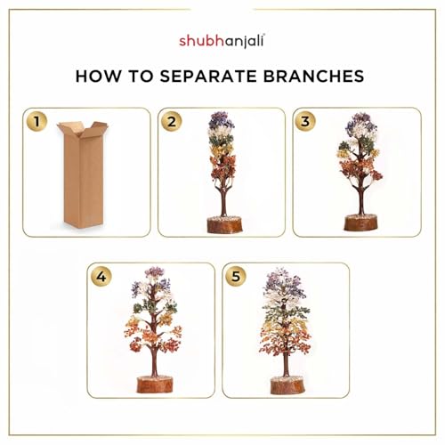 Image of 7 Chakra Stone Healing Crystal Tree of Life 1000 Beads | Seven Chakra Gemstone Bonsai Money Tree for Positive Energy Good Luck | Home Decor Christmas Decoration