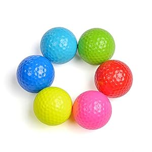 Golf Balls 6Pack Colored Gift Training Novelty Practice Variety Fun Set for All Golfers Kids Blue Green Red Yellow Colorful