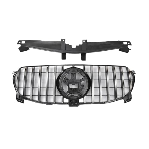 X AUTOHAUX Black Chrome Silver Tone Front Upper Hood Bumper