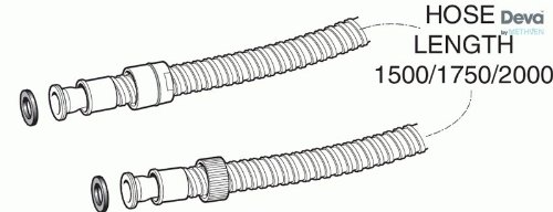 Deva HOS2.0CPS03 Standard Bore Shower Hose with Chrome Finish, 2 m Length - Image 2