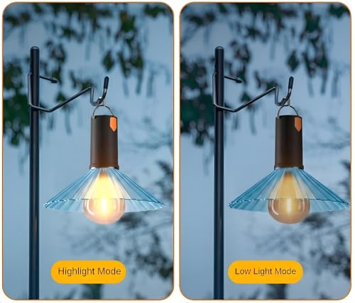 Image of XERGY Portable USB Rechargeable Camping Lantern Lamp - 2 Brightness Levels & Flash Mode, 500mAh Battery, Waterproof Outdoor LED Light with Hanging Hook for, Hiking, Tent, Home & Emergency (4 Pack)