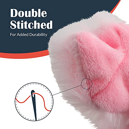 Flourish Pets 2 In 1 Tough Durable Dog Chew Toy With Non-Toxic Bpa Free Rubber And Double Stitched Soft Fabric Exterior Squeaky Indestructible Dog Toy For Aggressive Chewers - Pig Prickles (4″) #TOP4