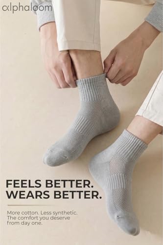 Image of Men's Cotton Rich Ankle Socks Unisex | Soft, Skin Friendly, Terry Cushioned & Breathable | Fits UK 5-11| Combo Packs