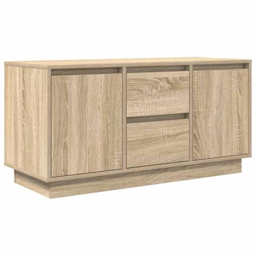 vidaXL TV-Schrank mit LED-Leuchten Sonoma-Eiche 100x41x50 cm, Lowboard, Fernsehschrank, TV-Sideboard, Fernsehtisch, TV-Ständer, TV-Lowboard, TV-Möbel