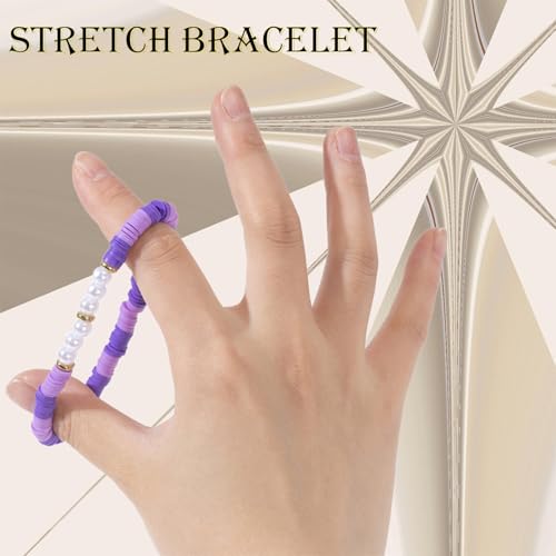 Friendship Stretch Stackable Bracelets, Heishi Surfer Clay Bead Preppy Smiley For Women Bracelet3