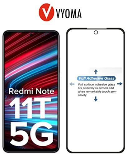 Image of VYOMA Military-Grade Gorilla Tempered Glass for Mi 11T / Poco M4 Pro / Poco F3 / Poco F4 / Poco M7 Pro / Poco X7 (Black) | Edge to Edge Full Screen Coverage | Scratch Resistant | With Easy Installation Kit | Screen Protector for Smartphone | Bubble-Free | Ultra Clear HD Glass | Oleophobic Coating | High Clarity | 9H Hardness | Scratch Resistant | ShatterProof | ScreenGuard | Pack of 1