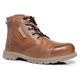 Bota de Trilha Adventure Unissex em Couro Legítimo Blaqueado Palmilha de Gel (Avelã, BR, Adulto, Numérico, 41)