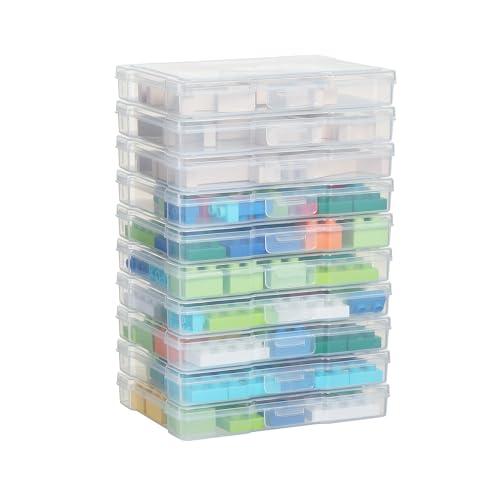 Party Club of America Caixas de armazenamento de fotos transparentes de 12,7 cm x 17,8 cm - estojos organizadores de fotos para fotos - embalagem com 10 (transparente)