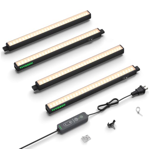 Image of VIVOSUN T5 Grow Lights for Indoor Plants, 3000K Full Spectrum, 1FT, 4-Pack