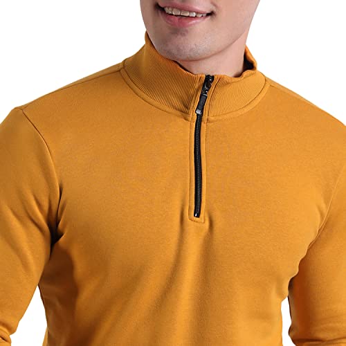 Image of United Colors of Benetton Men Cotton Blend Solid Slim Fit Tshirts (3019J7120I Yellow S)