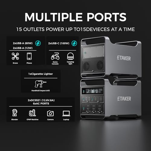 M2000 Portable Power Station 2008Wh Generator with Alternator Charger Fleet 1000 Set for Car and Solar Fast Charging Batteries sutible for Gasoline/Diesel Cars, Outdoor, RV Travel - Image 5