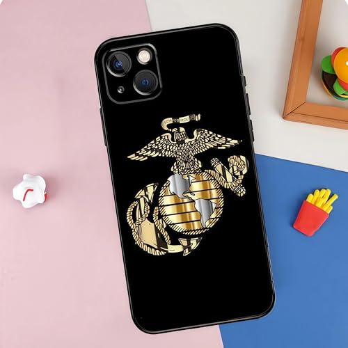 Coque iPhone 16 Pro Max commémorative Marines cadeau idéal doré