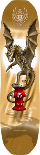 Powell Peralta Andy Anderson Hydrant Flight Skateboard Deck, Gold Foil, 8.4' x...
