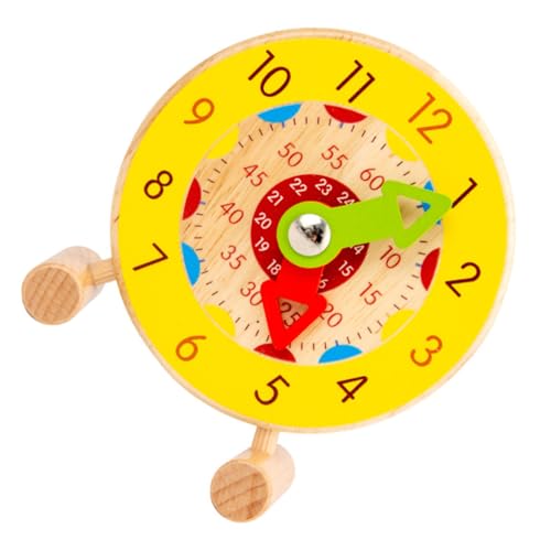 UPKOCH Wooden Educational Teaching Clock Early Learning Toy for Boys and Girls Cognitive Development Mini Clock for Year Olds