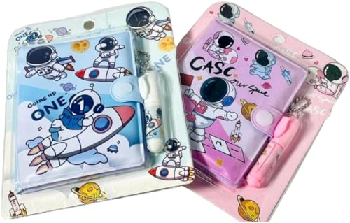 Image of AK Store Cartoon Pocket Diary with Pen, Writing Notebook for Kids Boys Girls, Cartoon Stationery Set for Students Children Birthday Return Gift (Astronaut)