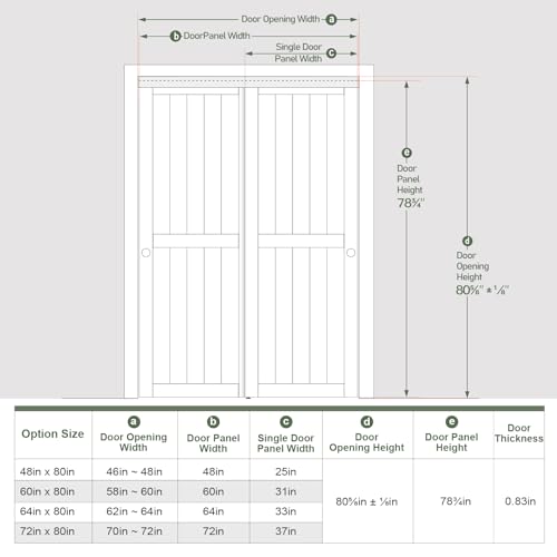 Image of FREDBECK White Sliding Closet Door 48x80(Double 25inch),Bypass Door H Frame
