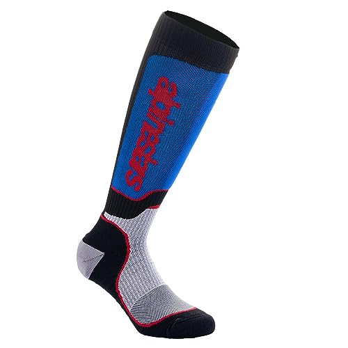 Alpinestars MX PLUS SOCKS, BLACK WHITE ROYAL BLUE, M