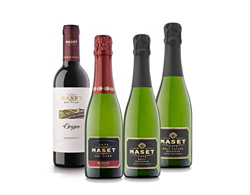 珍しいハーフボトルセット! シャンパン製法スパークリング3本&しっかりスペイン赤ワイン1本セット(スパークリング375mlx3本、赤375mlx1本) [スペイン/Amazon.co.jp限定/Curator's Choice]