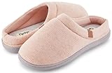 Floopi House Slippers for Women, Soft Ribbed Knit Closed Back Women Slipper, Multiple Layered Comfy