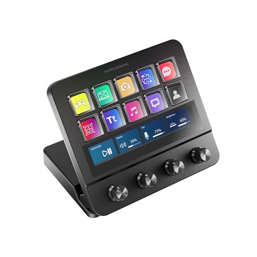 Mars Gaming MSD-PRO, Control Deck, 10 LCD-Tasten und 4 Anpassbare...