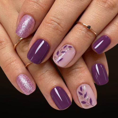 Image of CurvLife Extra Short Square Press On Nails, Green, Velvet Vine, Soft Gel