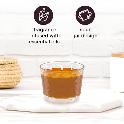 Glade Candle Cashmere Woods, Fragrance Candle Infused with Essential Oils, Air Freshener Candle, 3-Wick Candle, 6.8 Oz image 6