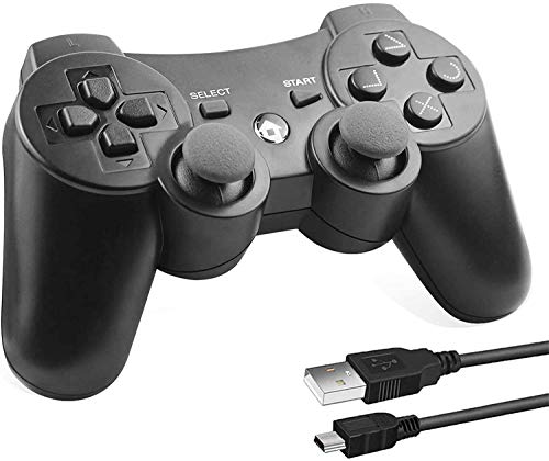 PS3 ワイヤレスコントローラ 無線 ゲームパッド PS3 ハンドル DUAL SHOCK 6軸センサー 人間工学 PlayStation 3コントローラー