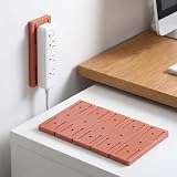 5 Pack Adhesive Power Strip Holder Wall Mount – No Drilling Slide Design Cord Organizer for Surge Protectors Routers and Remotes – Strong Acrylic Tape Cable Management Box 3.94 x 1.57 in-Pink
