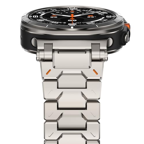Fullife Compatible with Samsung Galaxy Watch Ultra Stainless Steel Metal Strap 47mm(2025/2024) Titanium