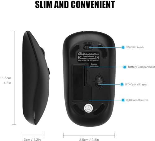 Cimetech TM002-WIRELESSMOUSE-US Wireless Computer Mouse, 2.4G Slim Cordless Mouse Less Noise thumb #5
