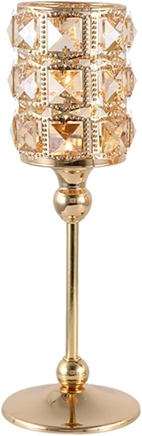 candle-holder Crystal Candle Holder Dining Table Candle Light Dinner Decoration Romantic Wrought Iron Candle Holder Home Decoration candlestick(Small)