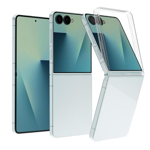 Samsung Galaxy Z Flip7 AI Cell Phone, Unlocked Android Phones 5G 256GB, Foldable Smartphone with FlexCam, Triple Camera, 6.9" AMOLED, International Model 2025, Mint, Bundle Clear Phone Case