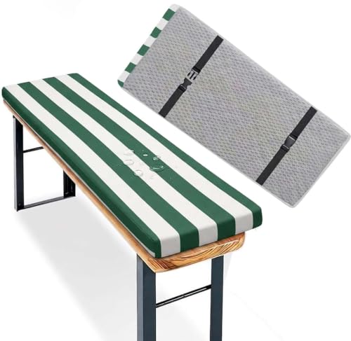 Coussin de banc 120x55 imperméable détachable lavable vert - 2