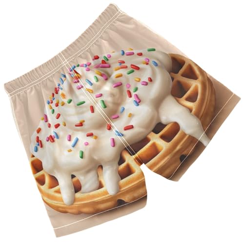 Pigsaly Boys Swim Trunks Cream Sweet Glaze Rainbow Boys Board Shorts Swimsuit Swimwear Summer Bathing Suit 2T2