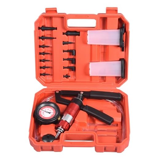 DHA Hand Vakuumpumpe Handpumpe Bremsenentlüfter Vakuumtester Kit, Auto Unterdruckpumpe Bremsen Entlüften Unterdruck Prüfgerät Tester kfz Motorrad Vakuum Druckpumpe Saug und Druck Satz