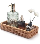 Rattan Bathroom Vanity Tray, Toilet Tank Tray, Toilet Basket Tank Topper, Bathroom Counter Tray f...