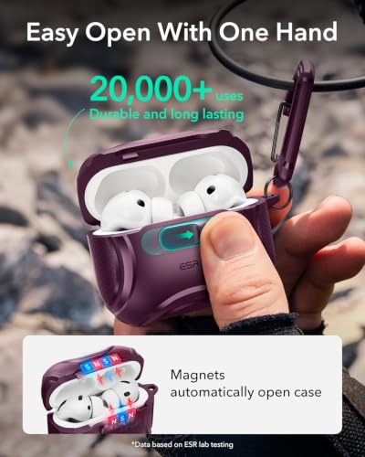 Image of ESR for AirPods Pro 3 Case (2025), Compatible with MagSafe, Burgundy