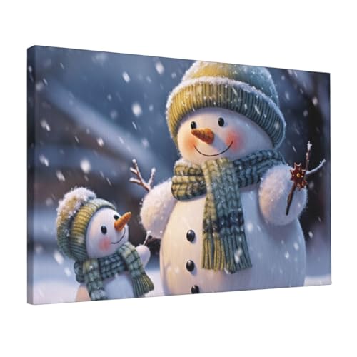 Poster mural à suspendre bonhomme de neige déco chambre 30x45