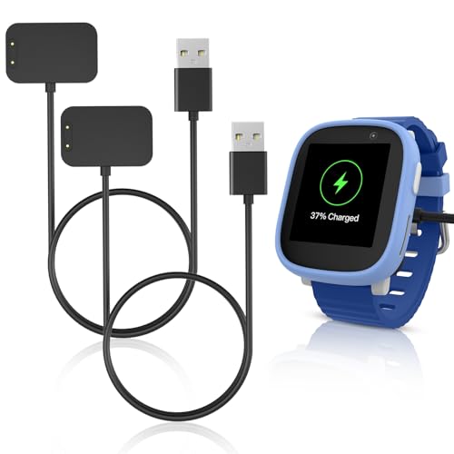 2-Stück Magnetisches Ladekabel Kompatibel mit Xplora X6 Play/X6 Pro/X6 Play Gen 2(2025) USB Ersatzladegerät Tragbares Charging Cable für X6 Play/X6 Pro/X6 Play 2025 Kinder SmartWatch Schwarz+Schwarz