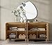 WAMPAT Long Dresser for Bedroom, 2-in-1 Oak Brown Wood Modern Dresser Chest for Closet Storage Organizer with 6 Compartments, Doors and Solid Legs for Kids Room, Baby Room, Nursery, 70.8
