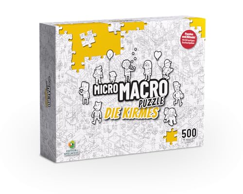 Edition Spielwiese | MicroMacro Puzzle 500 Teile | Die Kirmes | Suchbild zum MicroMacro Spiel | Mit 53 lustigen Suchaufgaben | Kniffliger Rätsel-Spaß | Sachen suchen Erwachsene
