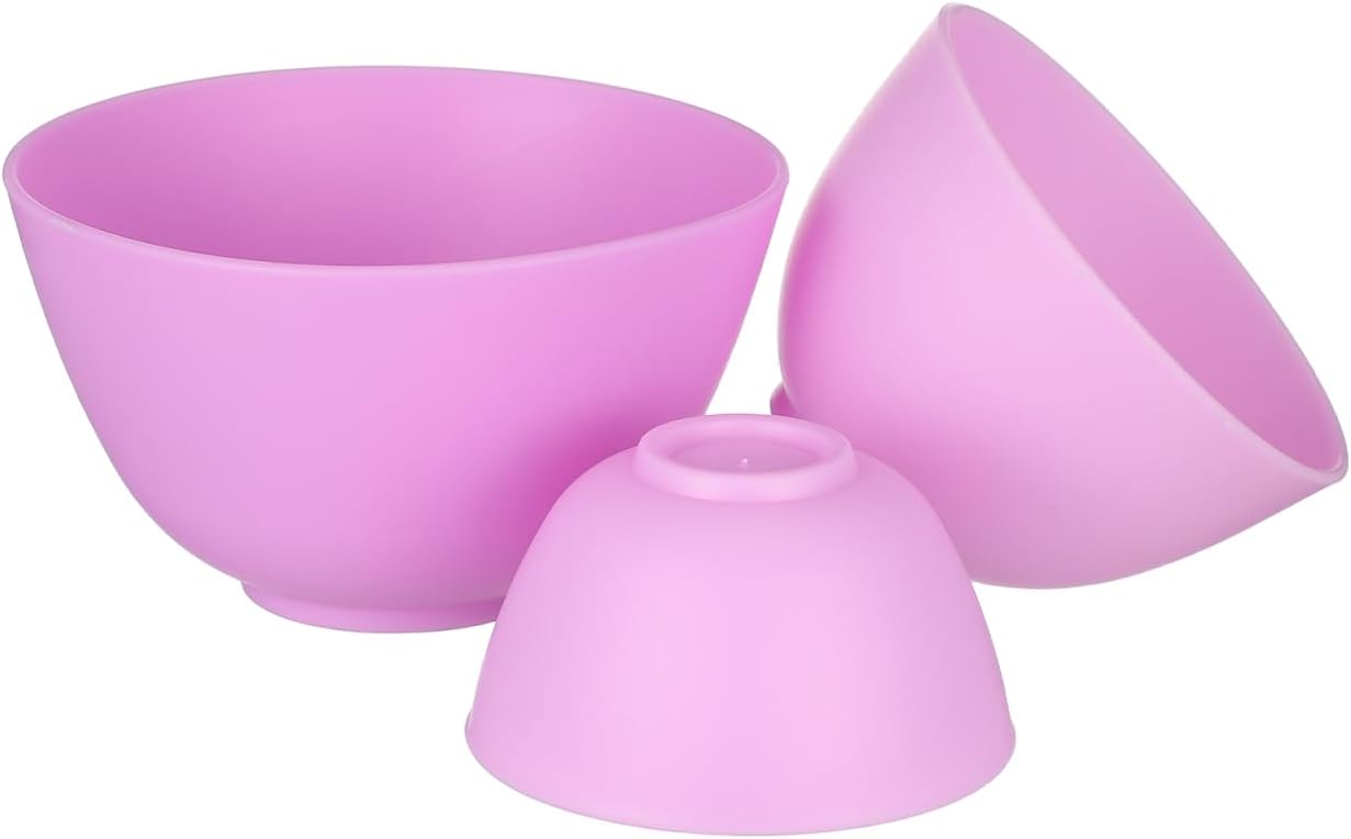 Healifty Silicone Mixing Bowl Set 3 pack Facial Mask Mixing Bowls for Diy Face Mask Application Hair Dye Mixing Reusable Cosmetic Beauty Tool 4.96 X 3.07 X 3.07 in