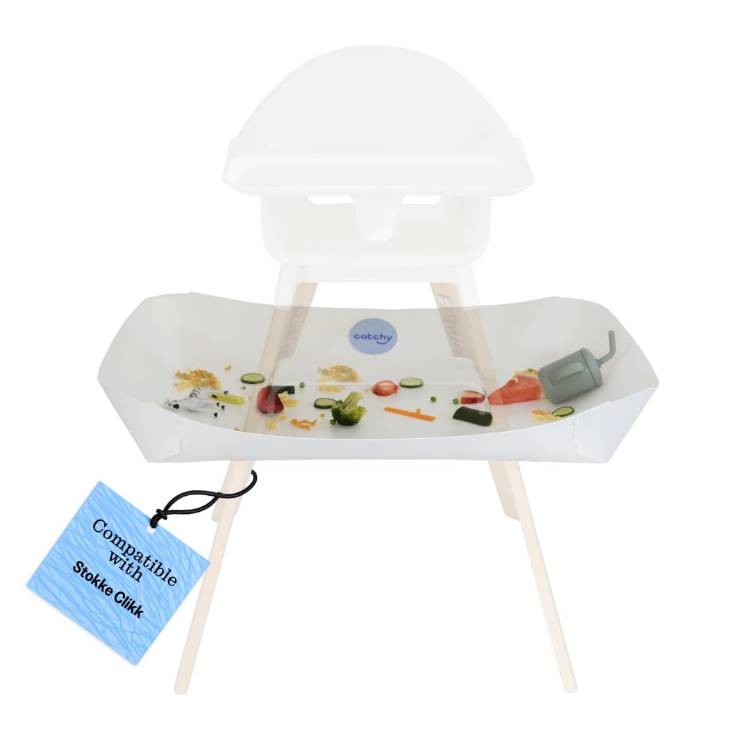 CATCHY - Food Catcher - Compatible with Stokke Clikk High Chair + 12 Other High Chairs - Highchair Sold Separately - Baby & Toddler Food & Mess Catcher