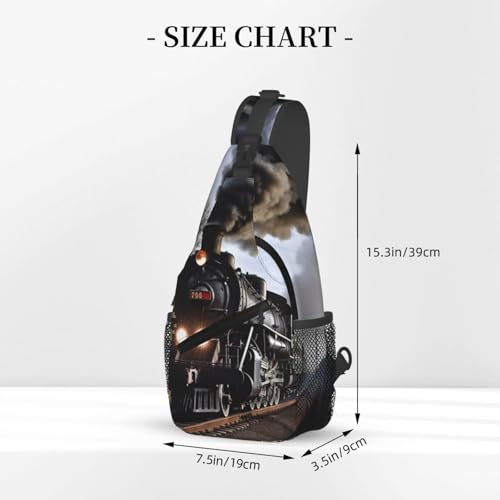 Mochila tipo crossbody Steam Train negra para senderismo miniatura 2