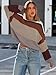 Saodimallsu Womens Color Block Cropped Sweaters 2025 Winter Trendy Casual Oversized Y2k Going Out Striped Pullover Tops Brown