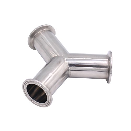 Image of DERNORD Tri Clamp Wye Clamp End True Y Type Cross Tee Tube Stainless Steel 304 Three Way Elbow 1.5 Inch Pipe OD